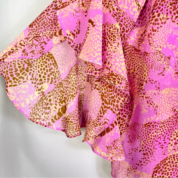 Cabi Minx Blouse #5711 Lilac Leopard - Picture 4 of 5